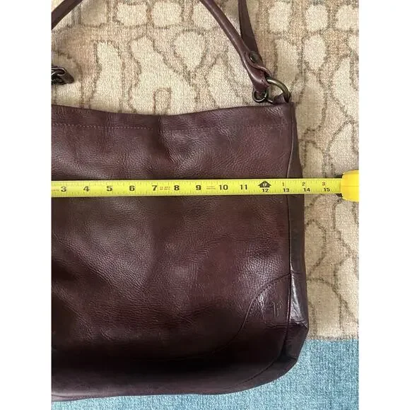 FRYE Melissa Slouchy Burgundy Antique Leather Large Hobo Crossbody Purse Bag - Picture 12 of 14